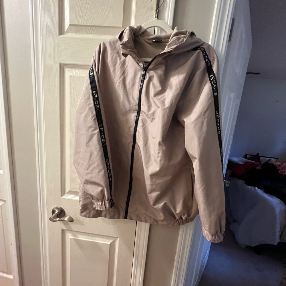 Spyder Beige Hooded Jacket with Black Accents